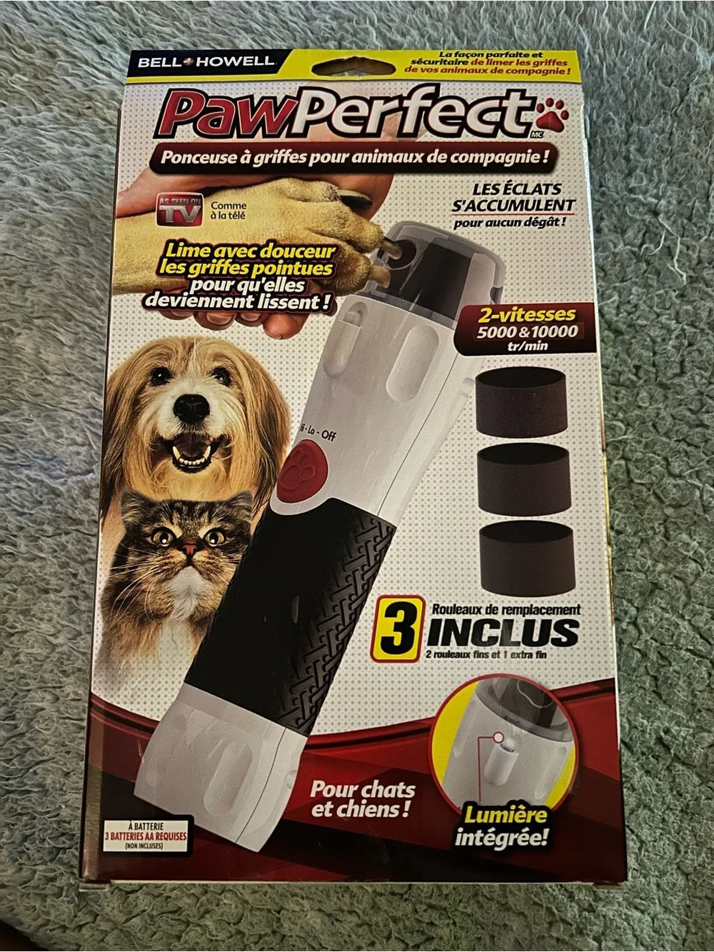 Bell + Howell PawPerfect pet nail trimmer features two speeds.